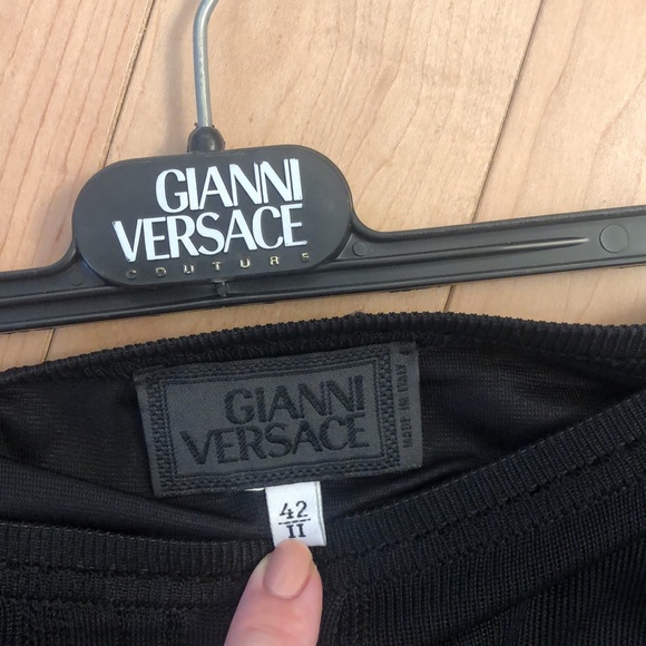 GIANNI VERSACE Vintage Worn Once Black Pencil Skirt with lining Size 42 - Picture 10 of 10